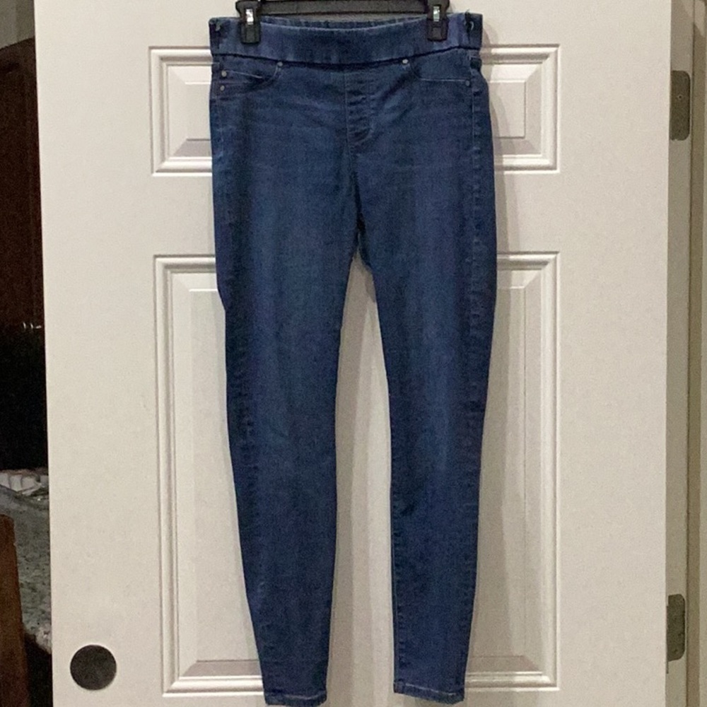 Preowned Liverpool Slip-on Jeans Blue Denim Leggings Skinny Leg Sz 8 (Item#P009)